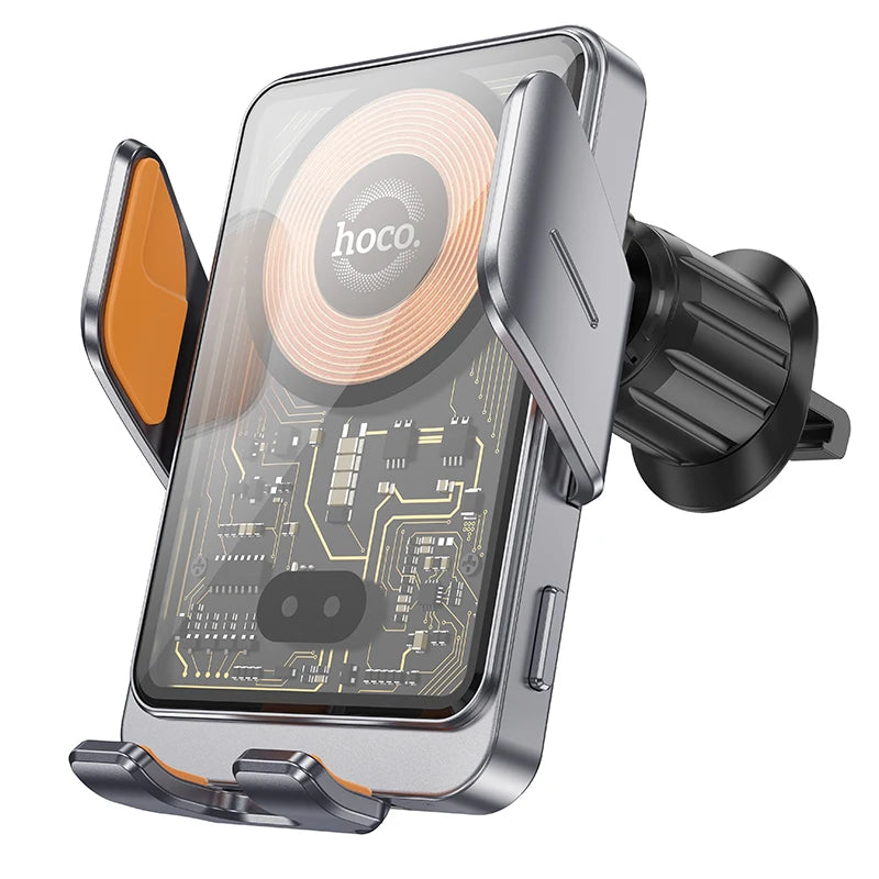 HOCO 15W Infrared Wireless Charging Holder in Car For iPhone 17 16 Pro Max Air Vent Clip Bracket Intelligent Wireless Charging
