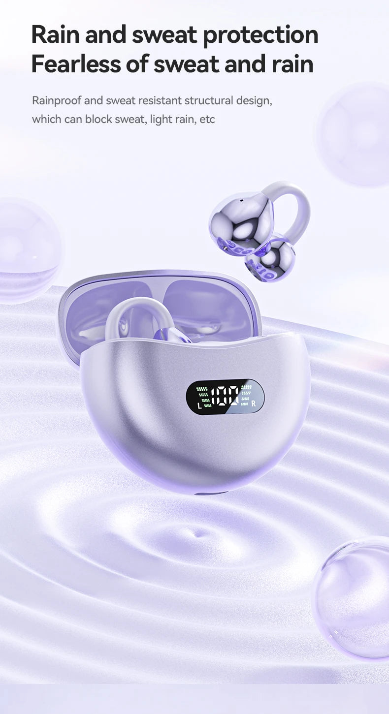 Bone Conduction Bluetooth 5.4 Earbuds – Waterproof Sport Headset with Mic