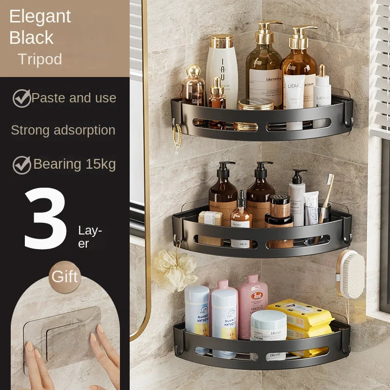 No-Drill Bathroom Shelf – Wall Corner Organizer for Shower & Storage