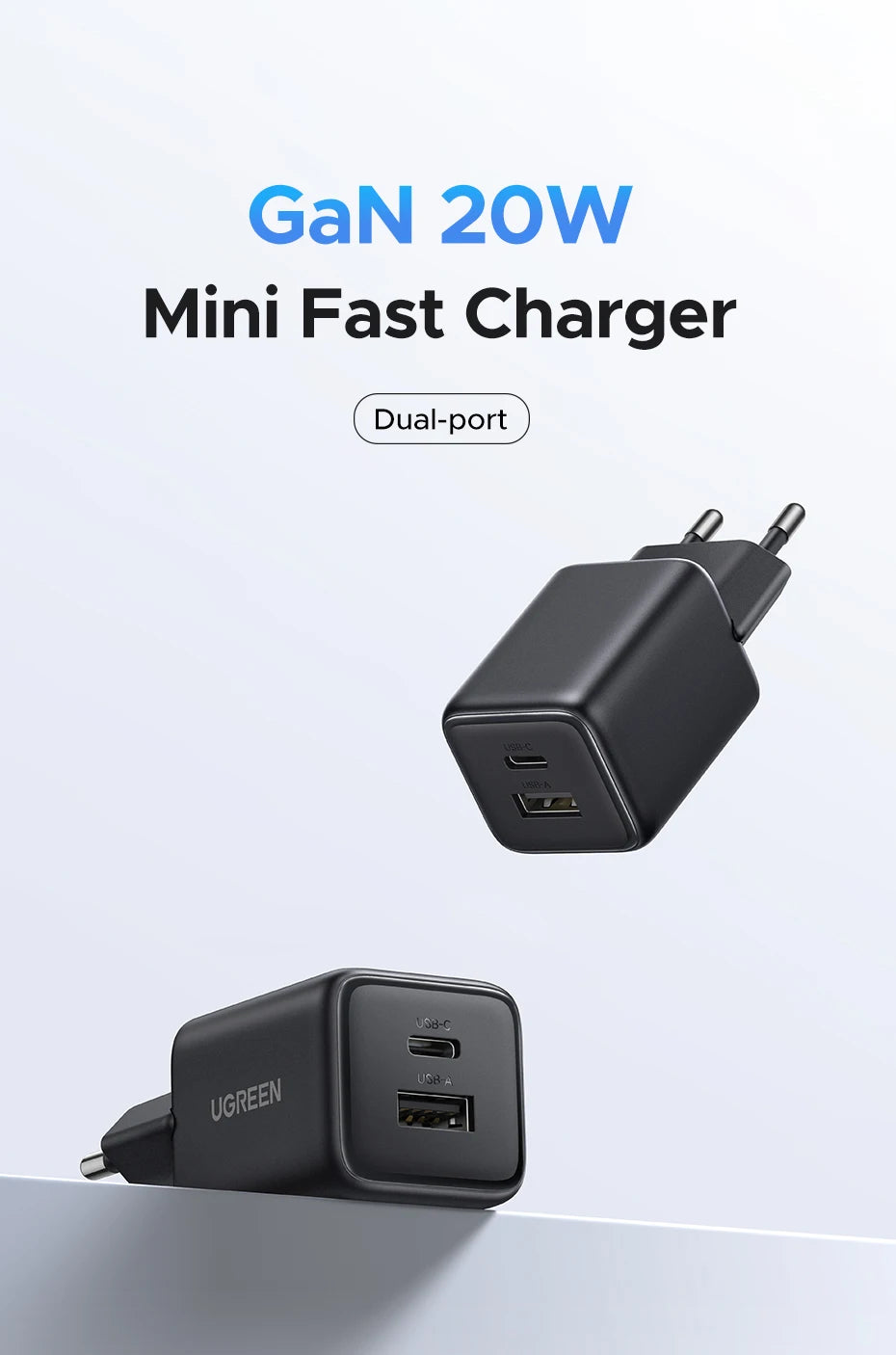 UGREEN GaN USB-C Mini Charger – Compact Charging Performance (Up to 20W Devices)