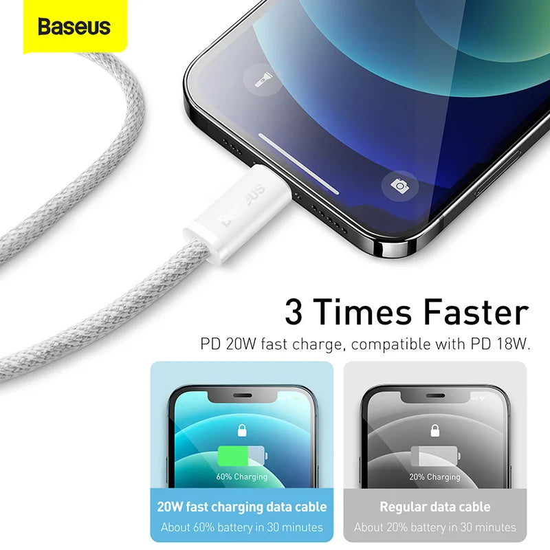 Baseus 20W USB-C Fast Charging Cable – iPhone & iPad Compatible