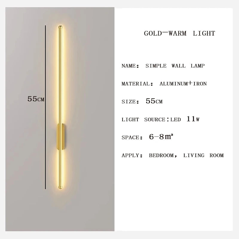 Wall Lamp for Bedroom & Kitchen – Black Gold LED