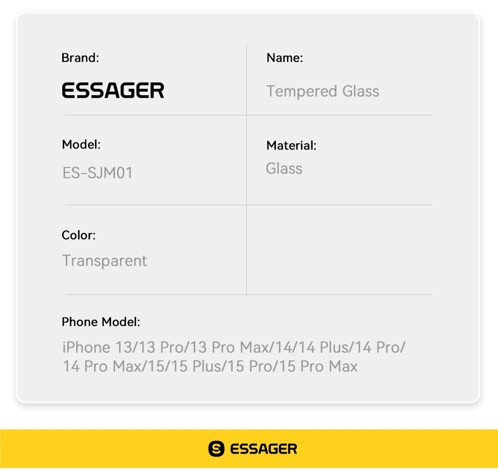 Essager Screen Protector for iPhone 15 14 13 Pro Max Ultra Slim Dustproof Full Tempered Glass Protection For iPhone 15 Pro Plus