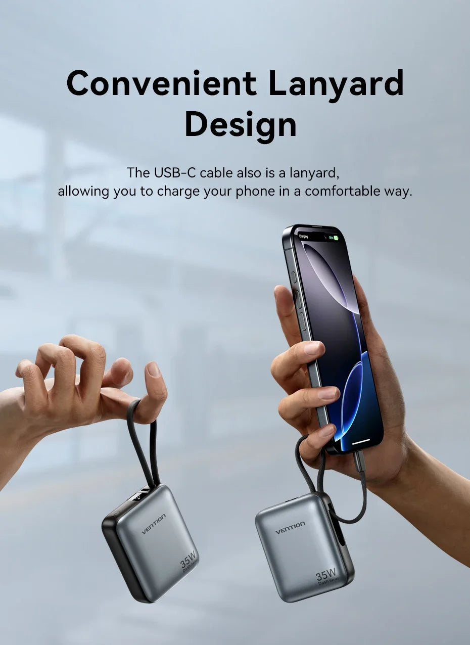 Vention 35W Mini Power Bank 10000mAh Fast Charging