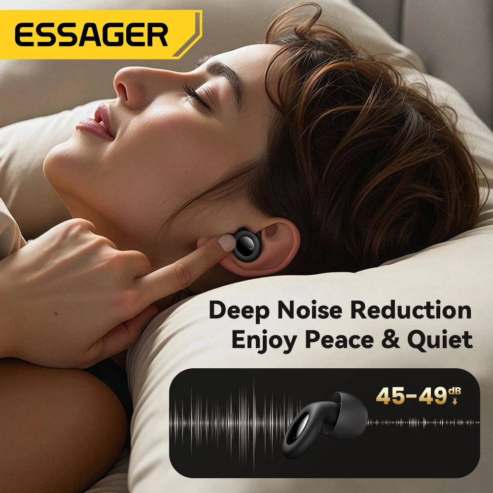 Essager Ear Plugs for Sleeping 49dB Noise Cancellin Reusable Silicone Earplug Hearing Protection for Concert Sleep Noise EarPlug