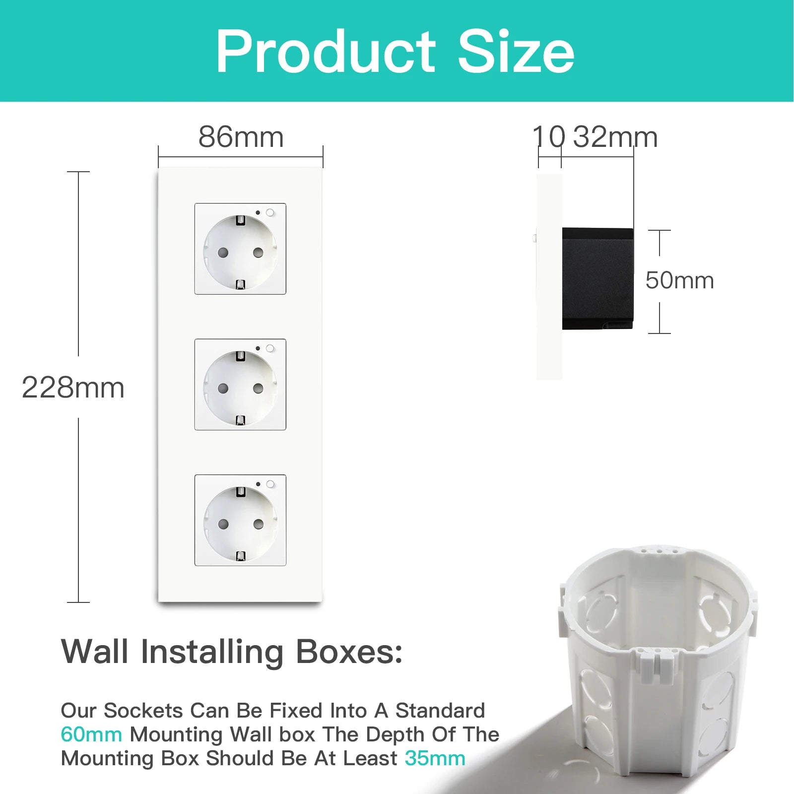 BSEED ZigBee Smart Wall Socket with Energy Monitoring (EU)