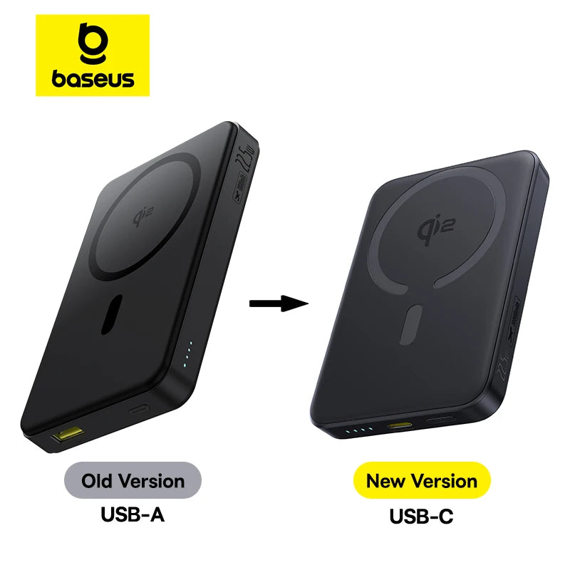 Baseus Qi2 Magnetic Power Bank 10000mAh – Fast Wireless & Wired Charging