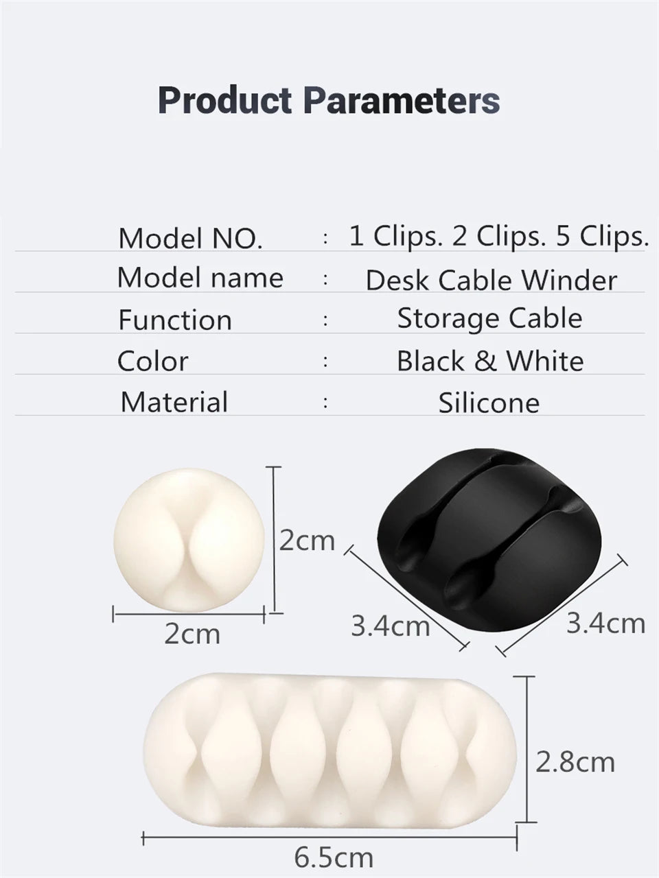 Silicone USB Cable Organizer Clip – Adhesive Cord Holder for Desk & Home
