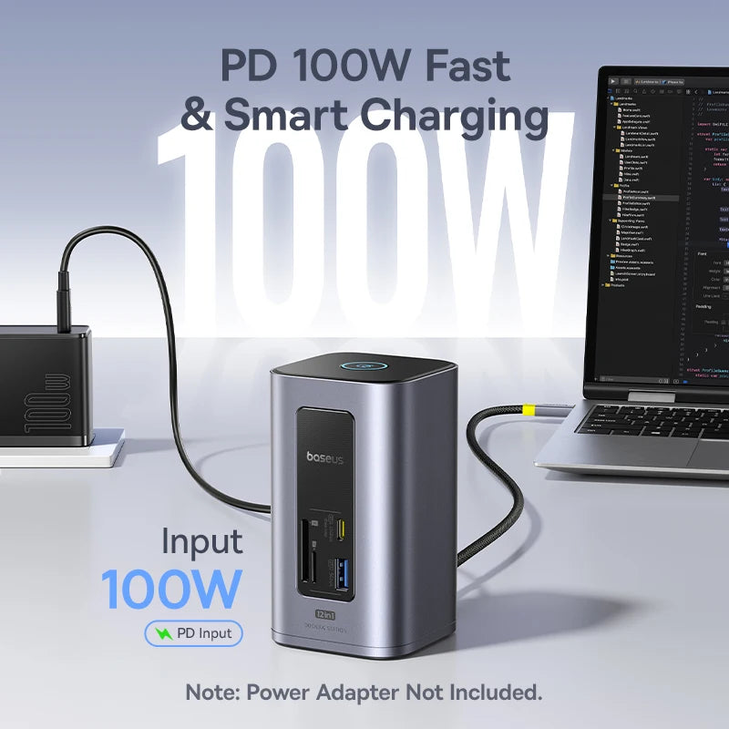 Baseus 12-in-1 USB-C Hub – HDMI 4K & PD 100W