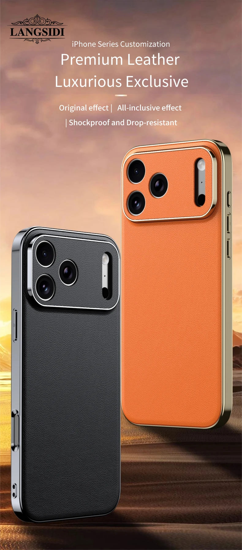 Luxury Leather Protective Case – iPhone 16 & 17 Series