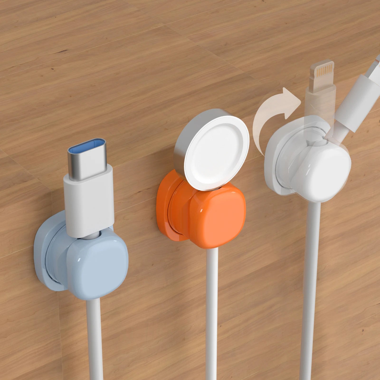 Rotatable Cable Clamps Organizer – Adjustable Wire Management Kit for Desk & Car