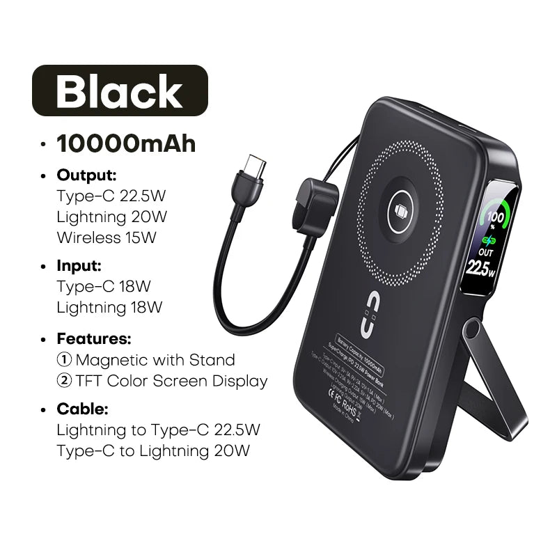QOOVI Qi2 20W Wireless Power Bank 10000mAh
