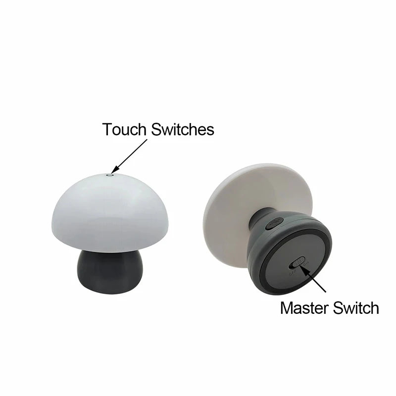 Mushroom LED Night Lamp – Touch & Rechargeable