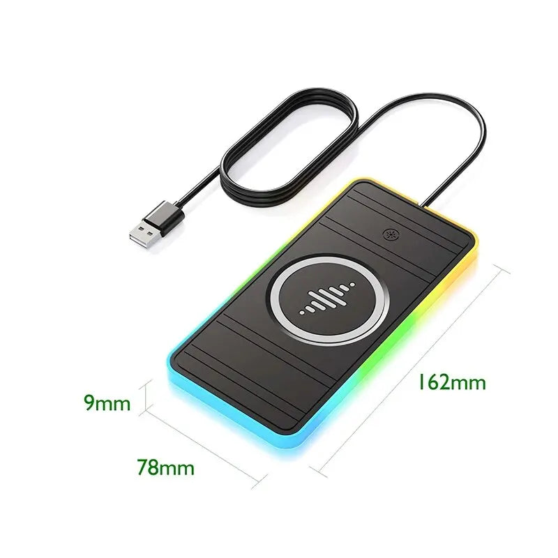 Silicone Car Wireless Charger – 15W, Non-Slip Pad