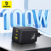 Baseus 100W GaN PD Charger – Fast USB Charging for Phones & Laptops