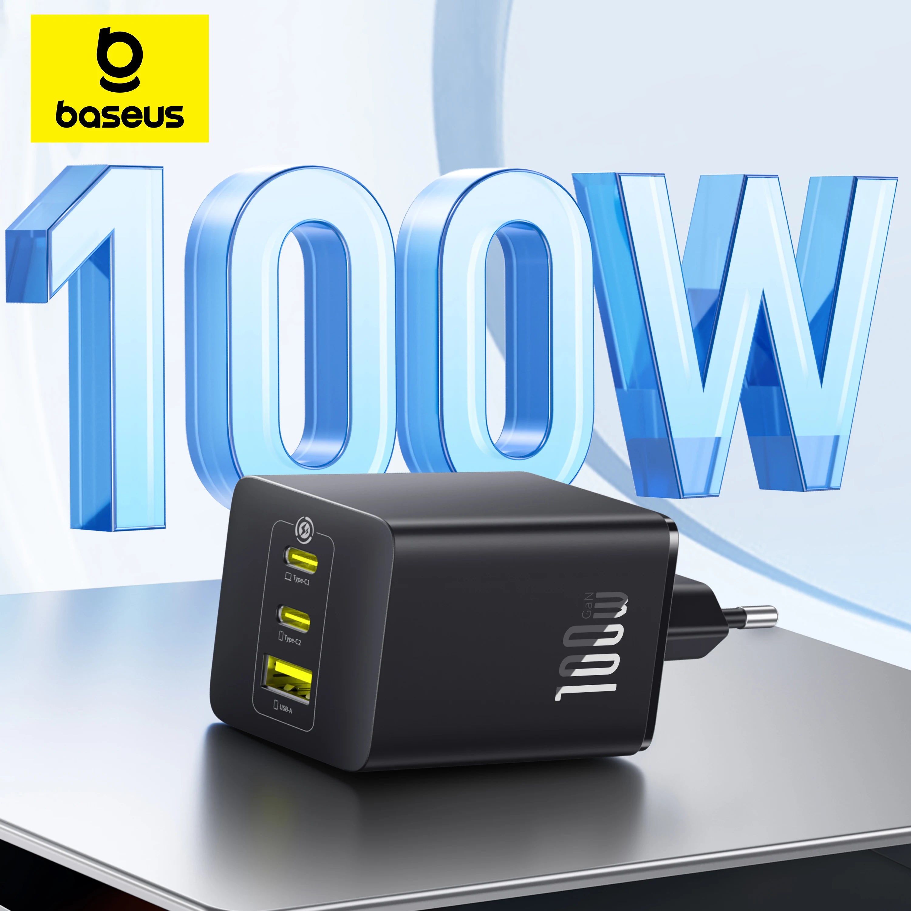 Baseus 100W GaN PD Charger – Fast USB Charging for Phones & Laptops