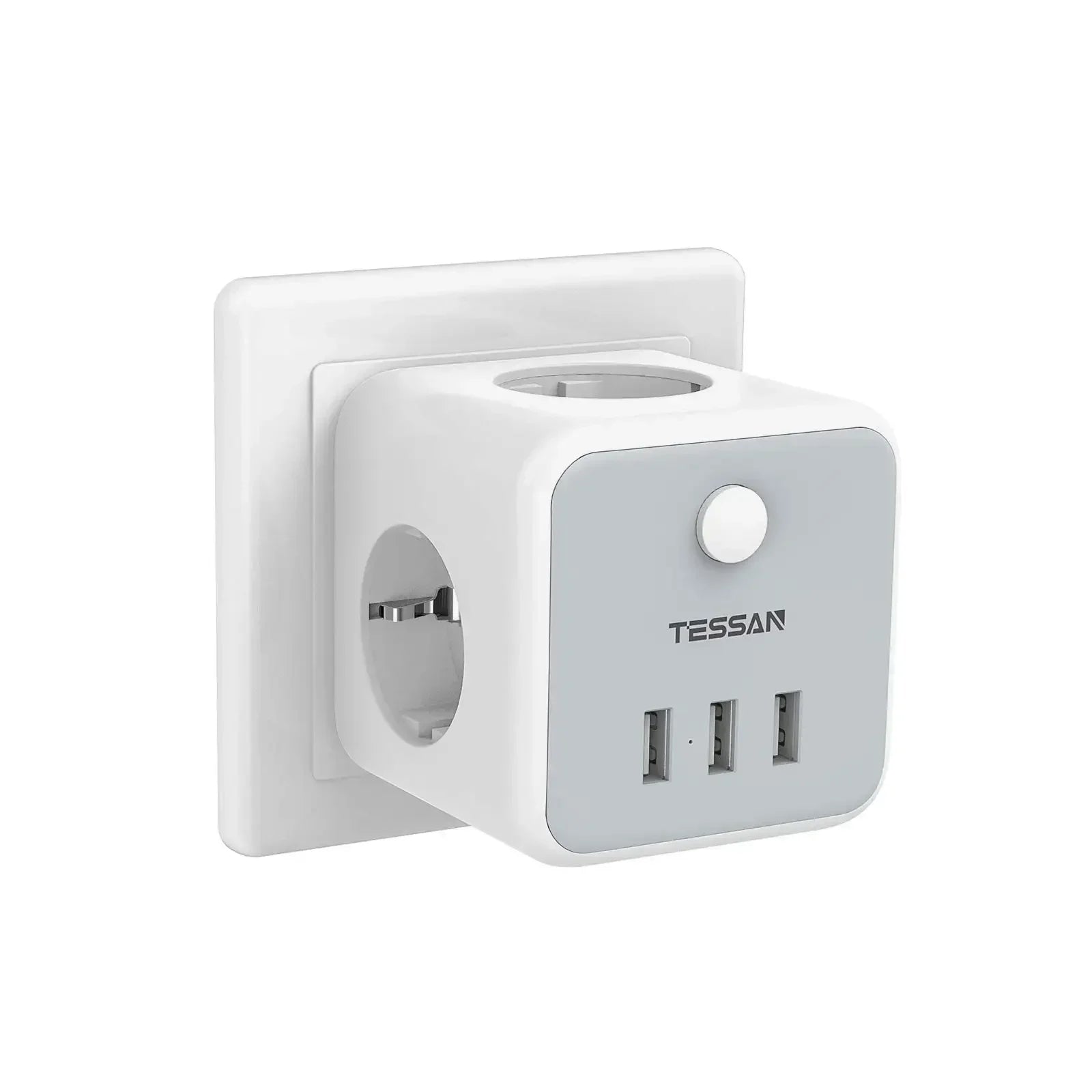 TESSAN Wall Power Strip – USB Ports & Overload Protection
