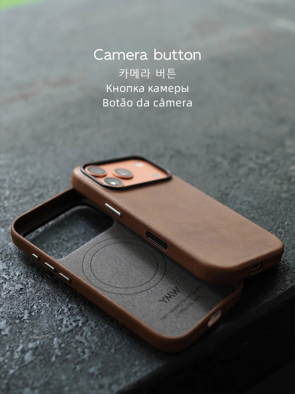 YMW Magnetic Genuine Leather MagSafe Case for iPhone 14–17 Series