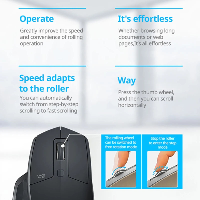 Logitech MX Master 2S Wireless Bluetooth Mouse – Rechargeable, Office & Laptop