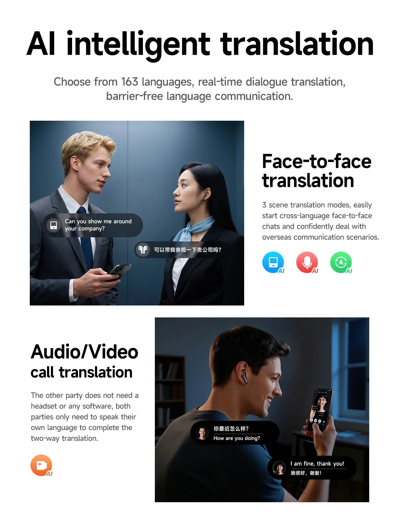 HOCO EQ27 AI ANC+ENC Bluetooth Earbuds – Smart Translation, HiFi Sound