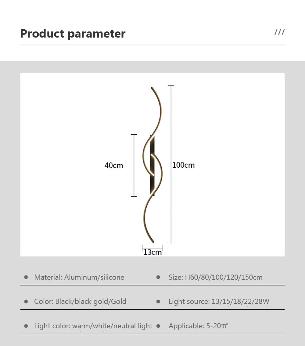 Modern Minimalist Wall Lamp – LED Strip for Home