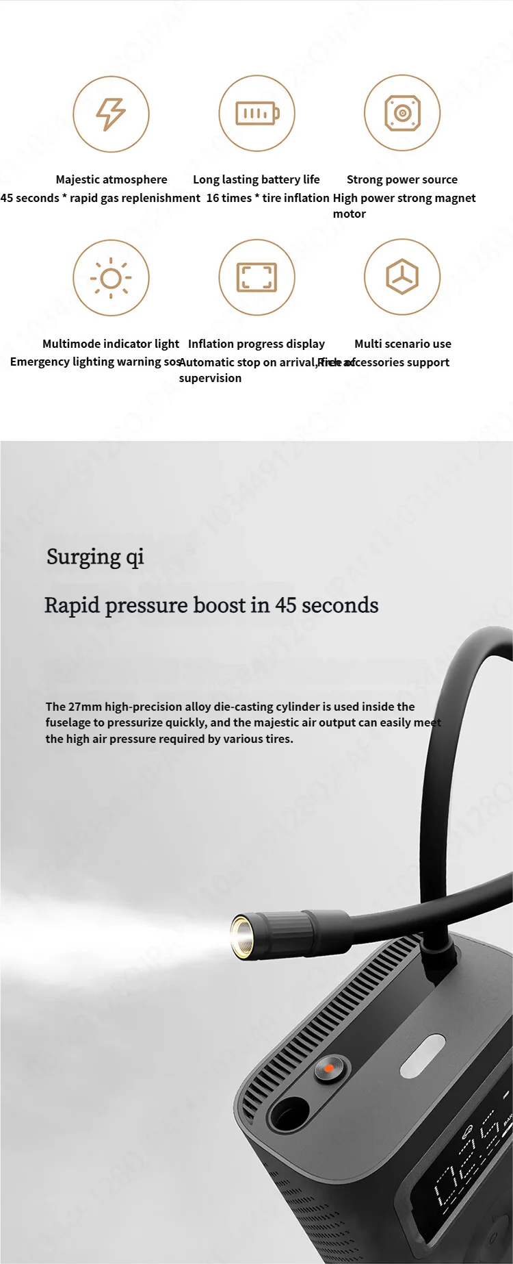 Xiaomi Mijia Air Pump 2 Pro – Portable Electric Tire Inflator, 150 PSI
