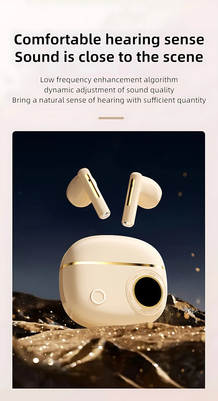 TWS Wireless Bluetooth Earbuds – LED Display, Noise Reduction & IPX Waterproof Sports Headphones
