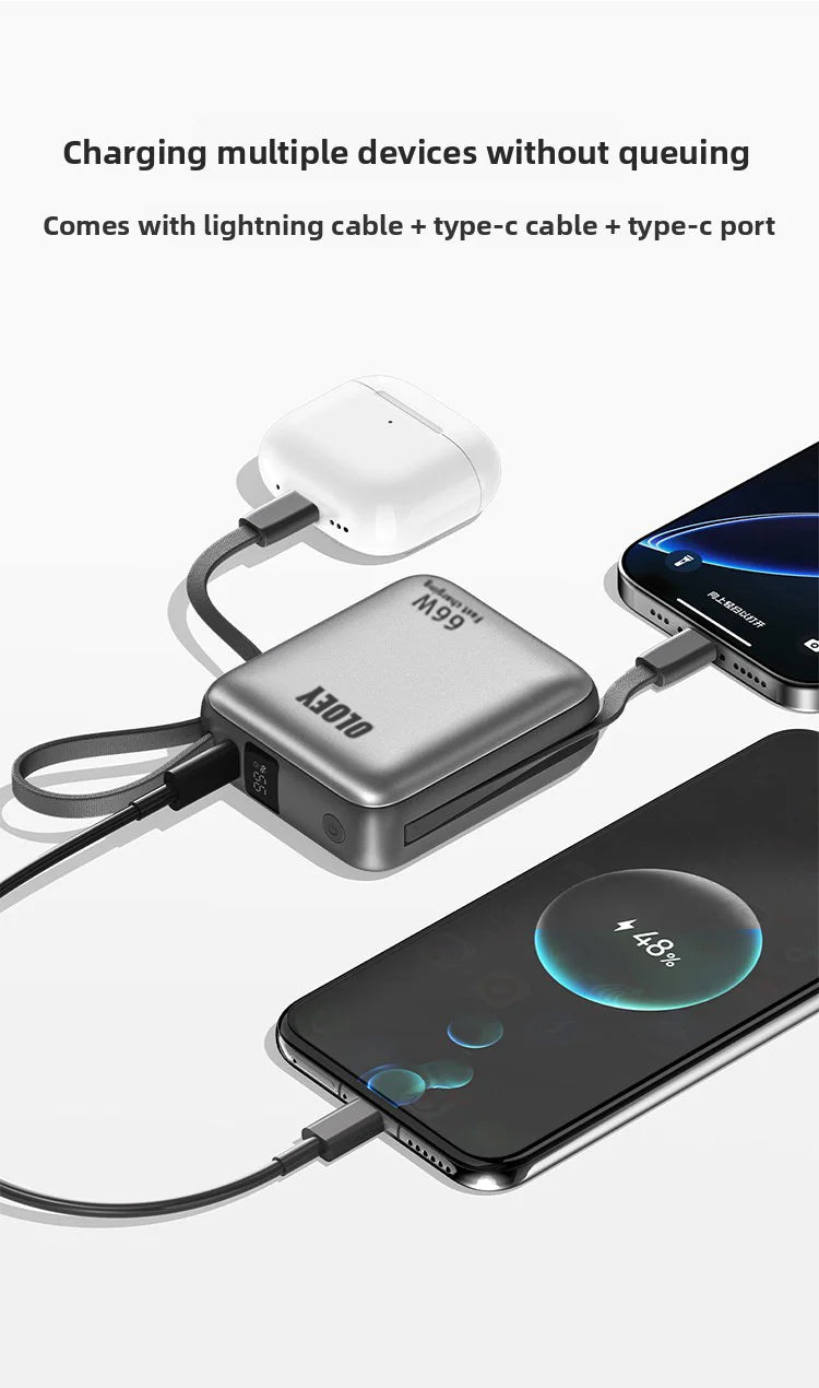 66W 100000mAh Power Bank Fast Charging PD 22W Portable Mini PowerBank for iPhone 17 16 15 Xiaomi External Battery Charger