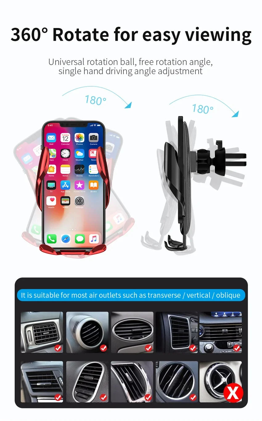 VIKEFON New Mirror Car Mobile Phone Holder Car Navigation Gravity Induction Support Clip-type Air Outlet Vehicle Bracket Mount
