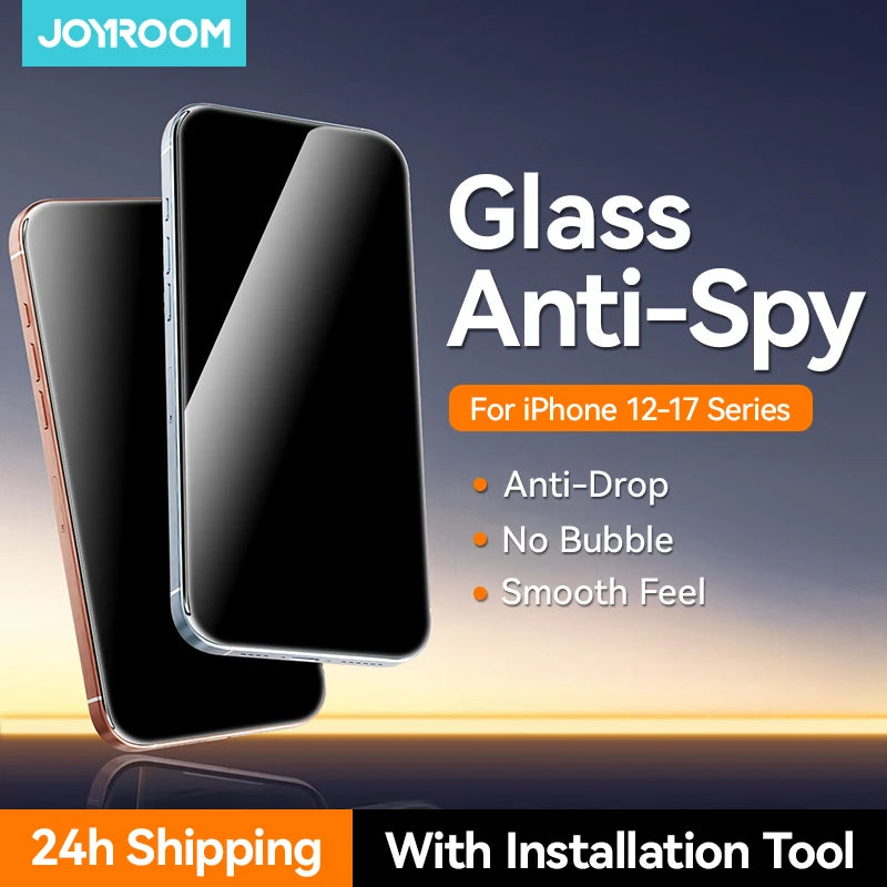 JOYROOM Privacy Screen Protector – Anti-Spy Tempered Glass for iPhone (15 → 17 Series)
