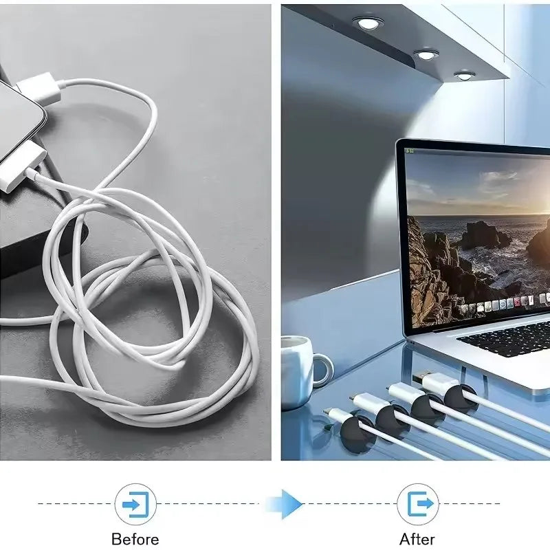 Mini Cable Clips – USB Wire Holder for Desk, Car & Home