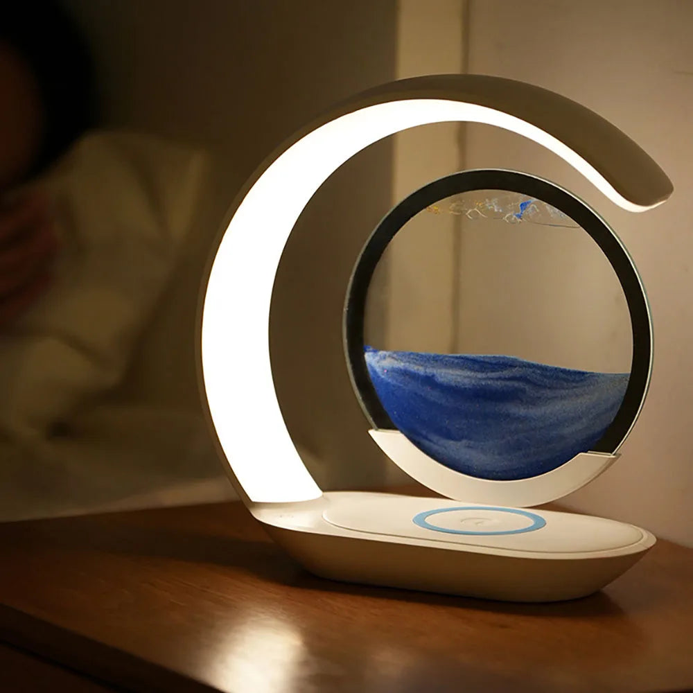 3D Quicksand Table Lamp – Wireless Desk & Ambient Night Light