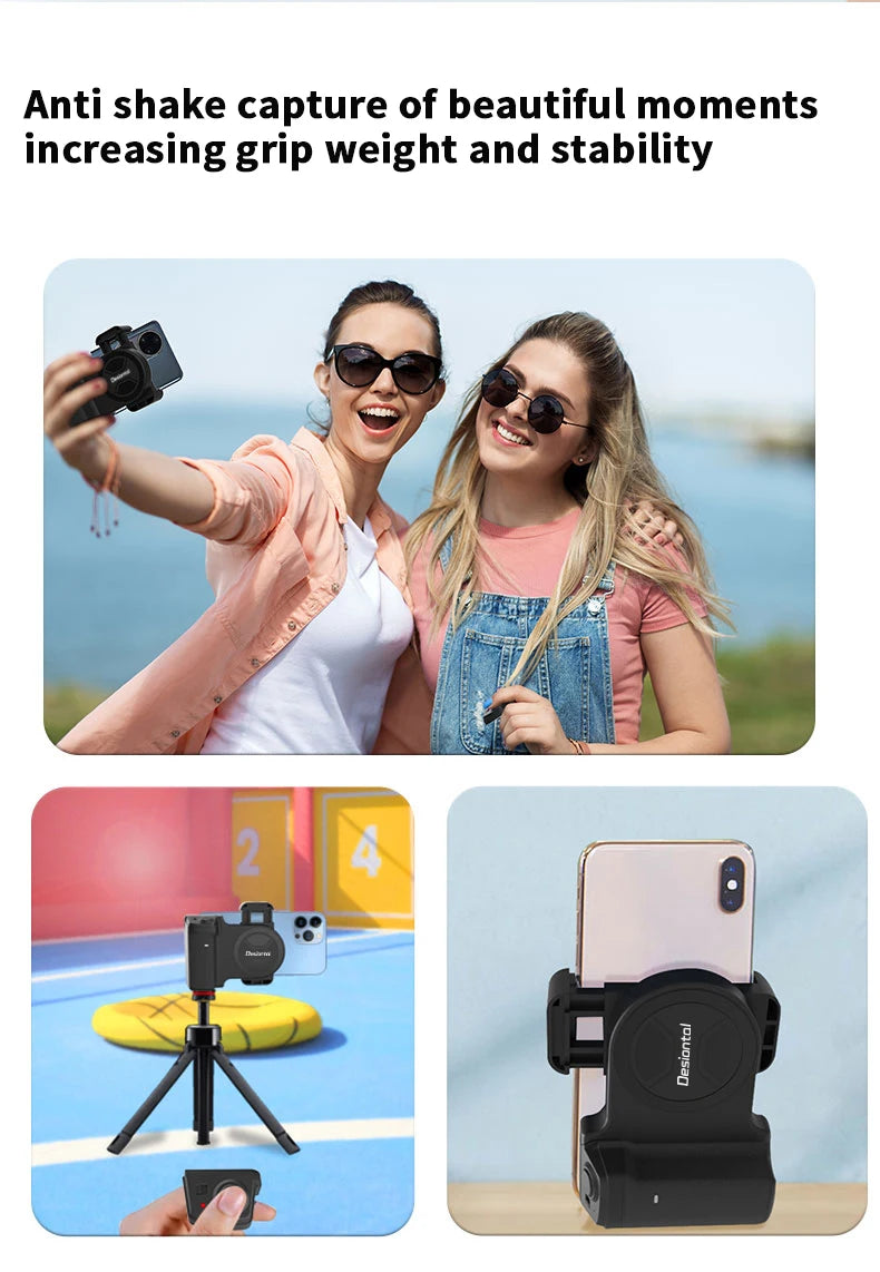 Magnetic SnapGrip Phone Stand – Selfie & Vlogging Tripod with Bluetooth Remote