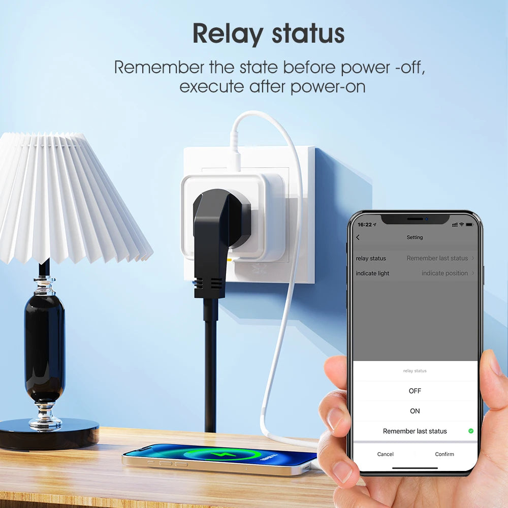 Tuya WiFi Smart Plug UK – RF433, Type-C, 16A, Timer & Voice Control