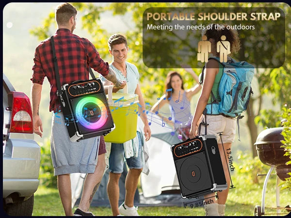 S68 Kara Ok with 2 Microphones, Portable Bluetooth 5.3 Kara Ok Speaker, Suitable for Outdoor Activities, Parties and Parties