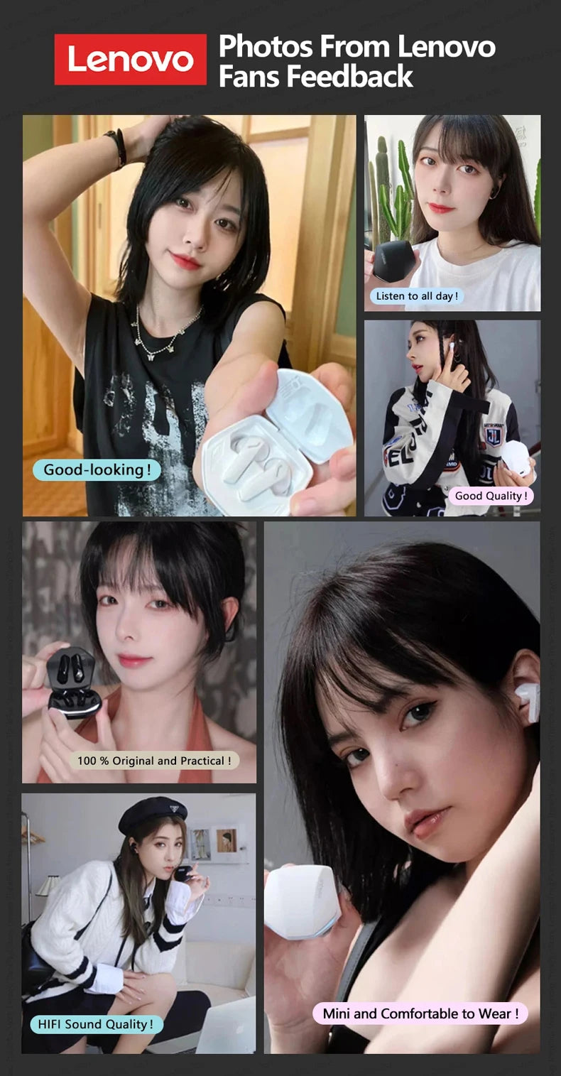 Genuine Lenovo GM2 Pro Bluetooth Earphones Gaming Low Latency In-Ear Wireless Headphones Dual Mode Music Sport Earbuds Headsets