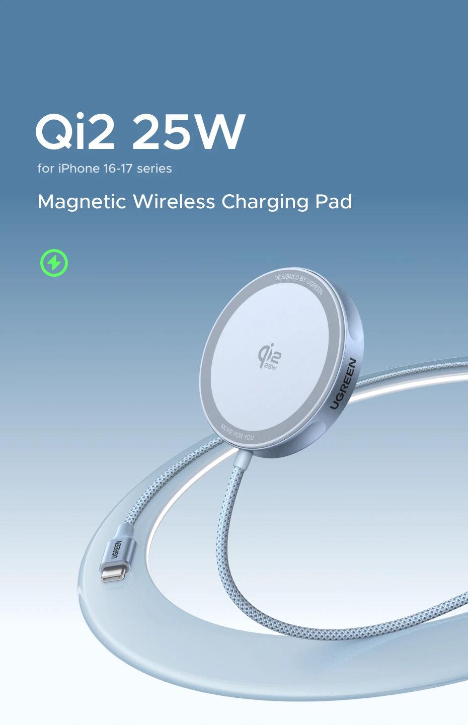 UGREEN Magflow Fast Wireless Charging Pad – Qi2 Certified