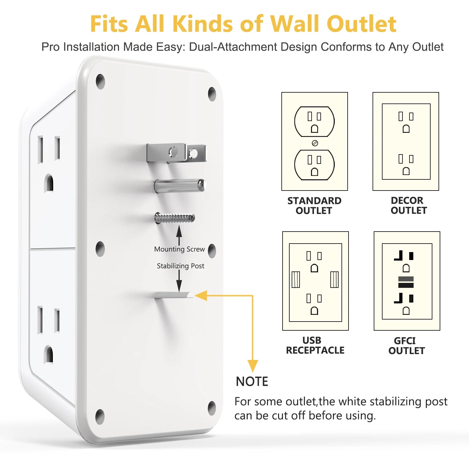 With Night Light US Plug AC Outlets Multitap Socket Electrical Power Strip with USB Type-C Ports Charging Network Filter Adapter