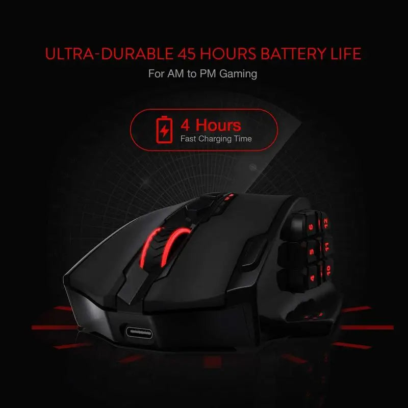 Redragon M913 RGB Gaming Mouse – 16000 DPI, Wired & Wireless, 16 Buttons