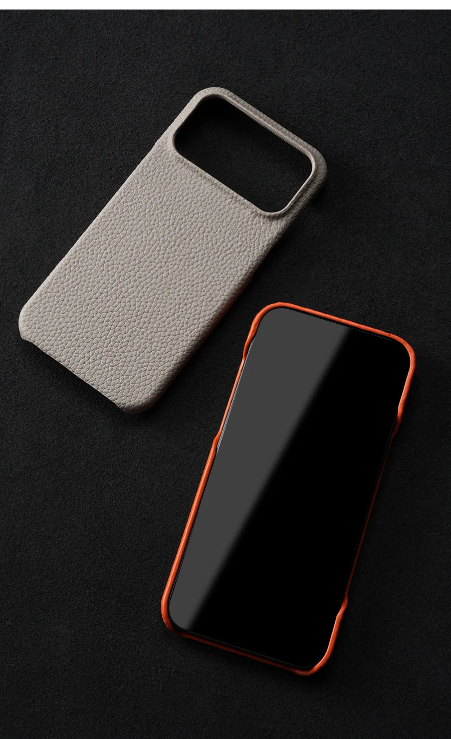 Lychee Genuine Leather Magnetic Case — iPhone 15–17 Series