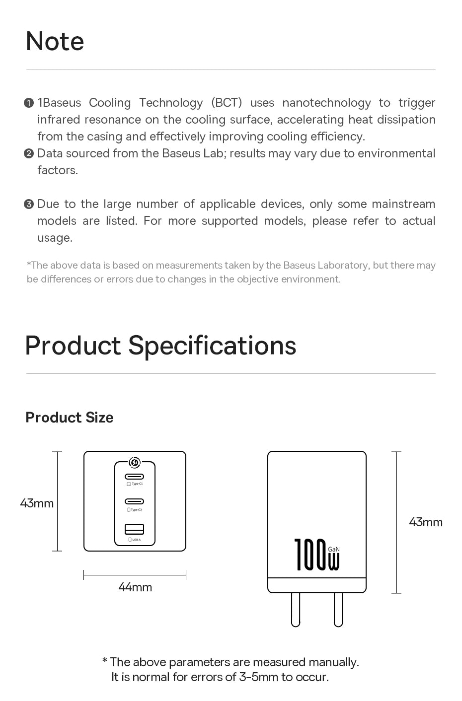 Baseus 100W Fast Charger GaN Charger For iPhone 17 16 Xiaomi Samsung Laptop Tablet USB C Charger QC PD Charger USB Phone Charger