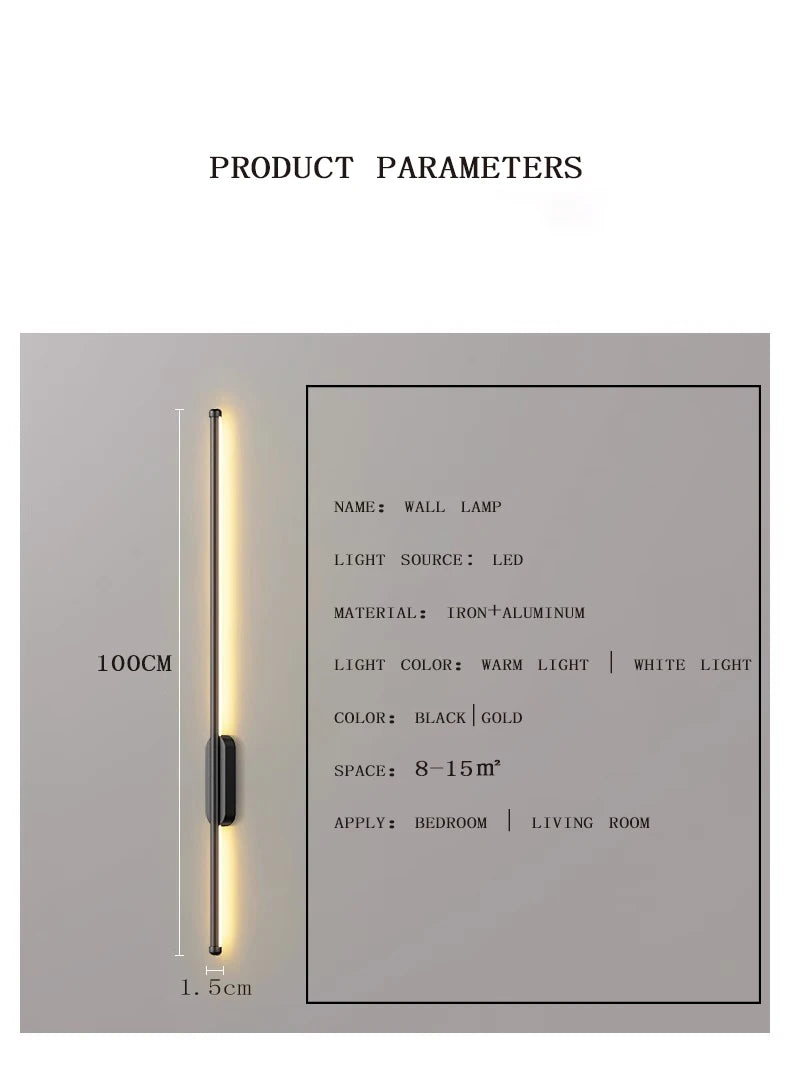 Wall Lamp for Bedroom & Kitchen – Black Gold LED