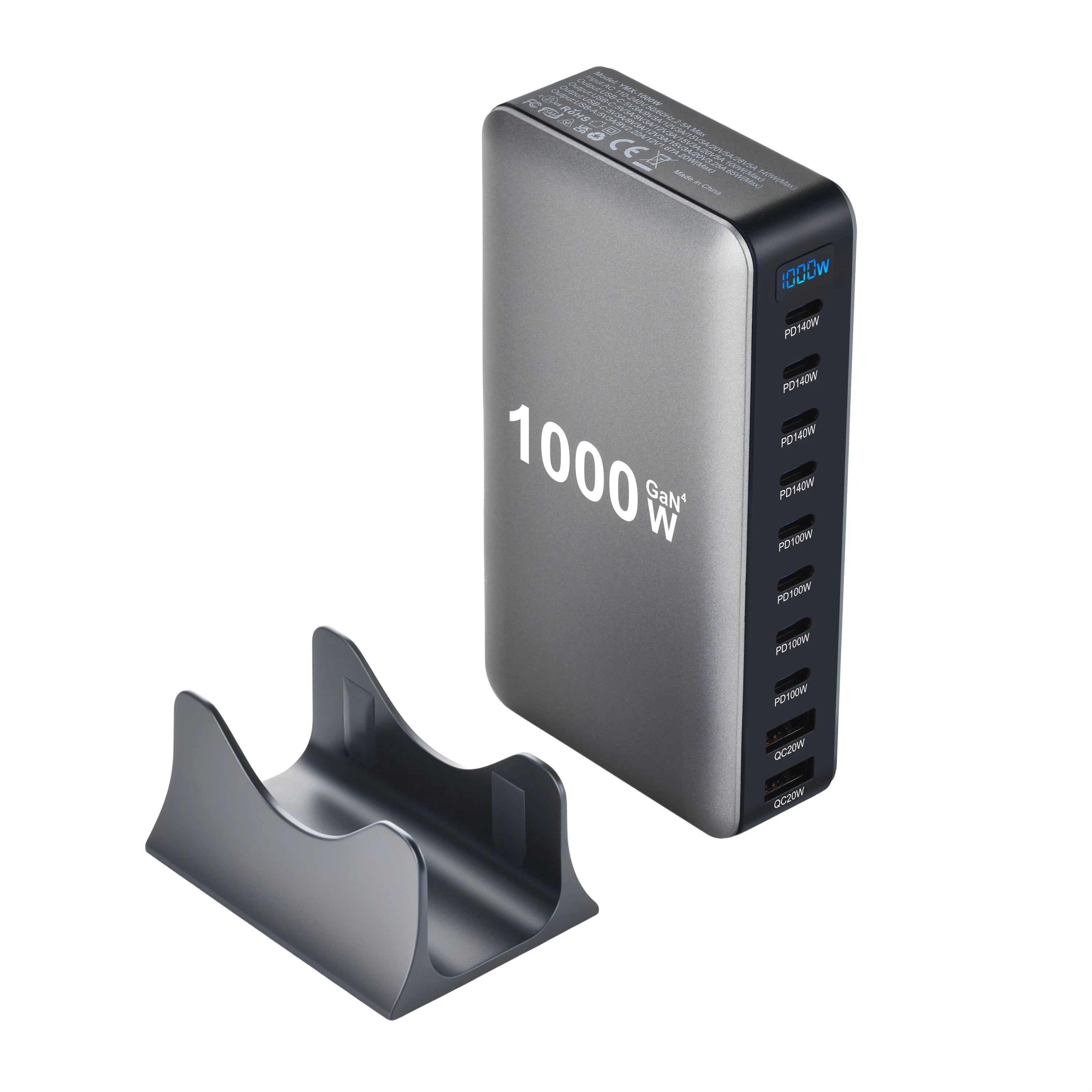 10-Port GaN Desktop Charger – Fast PD Charging for Laptop & Phone