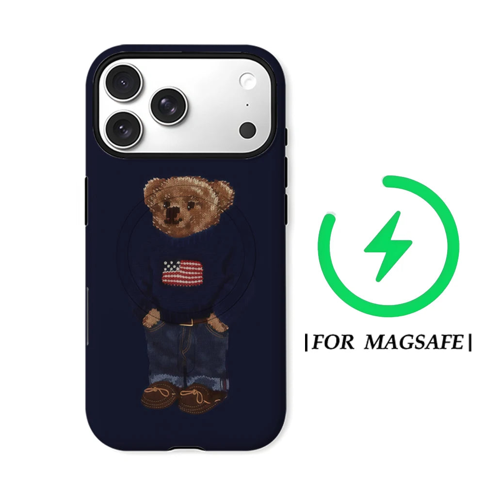 iPhone 17 Knit Bear Case – Magnetic & Durable
