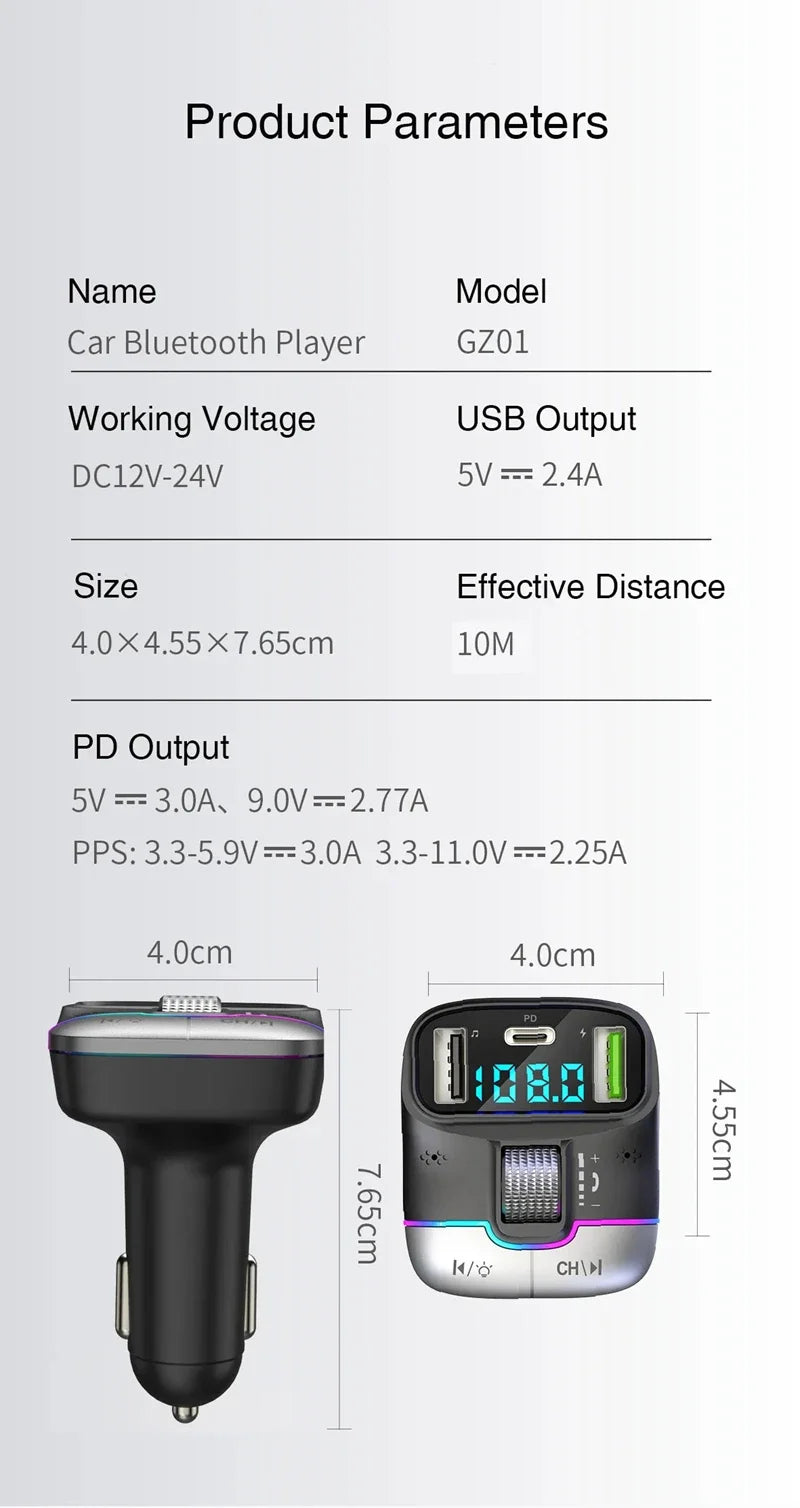 Xiaomi FM Transmitter Bluetooth 5.4 – Car AUX Player