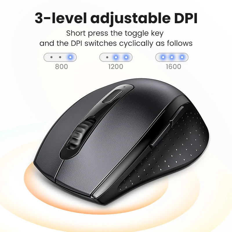 UGREEN Wireless Silent Mouse – 1600 DPI, 2.4GHz USB for PC & MacBook