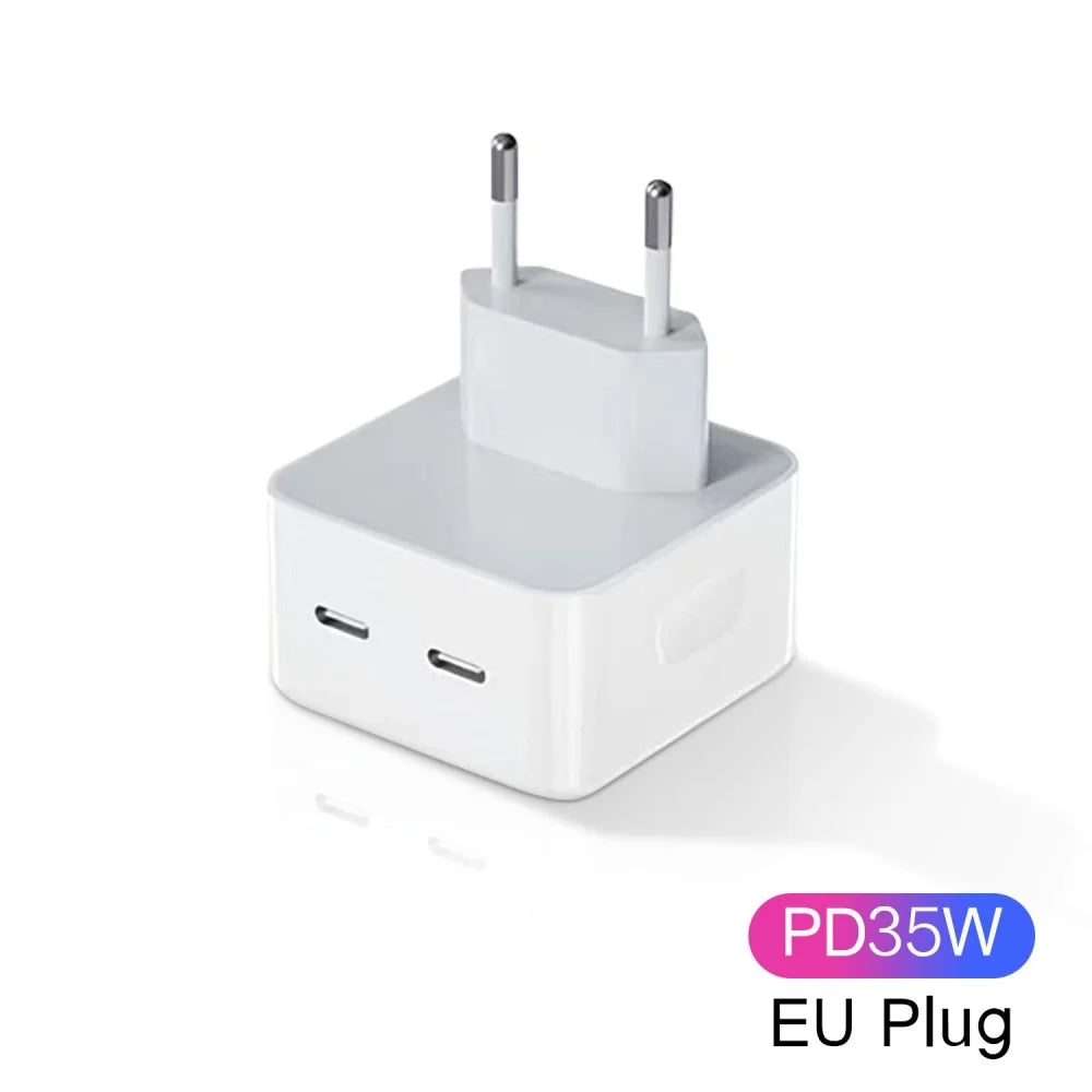 35W Dual PD Fast Charger – USB-C Wall Adapter for iPhone & Android