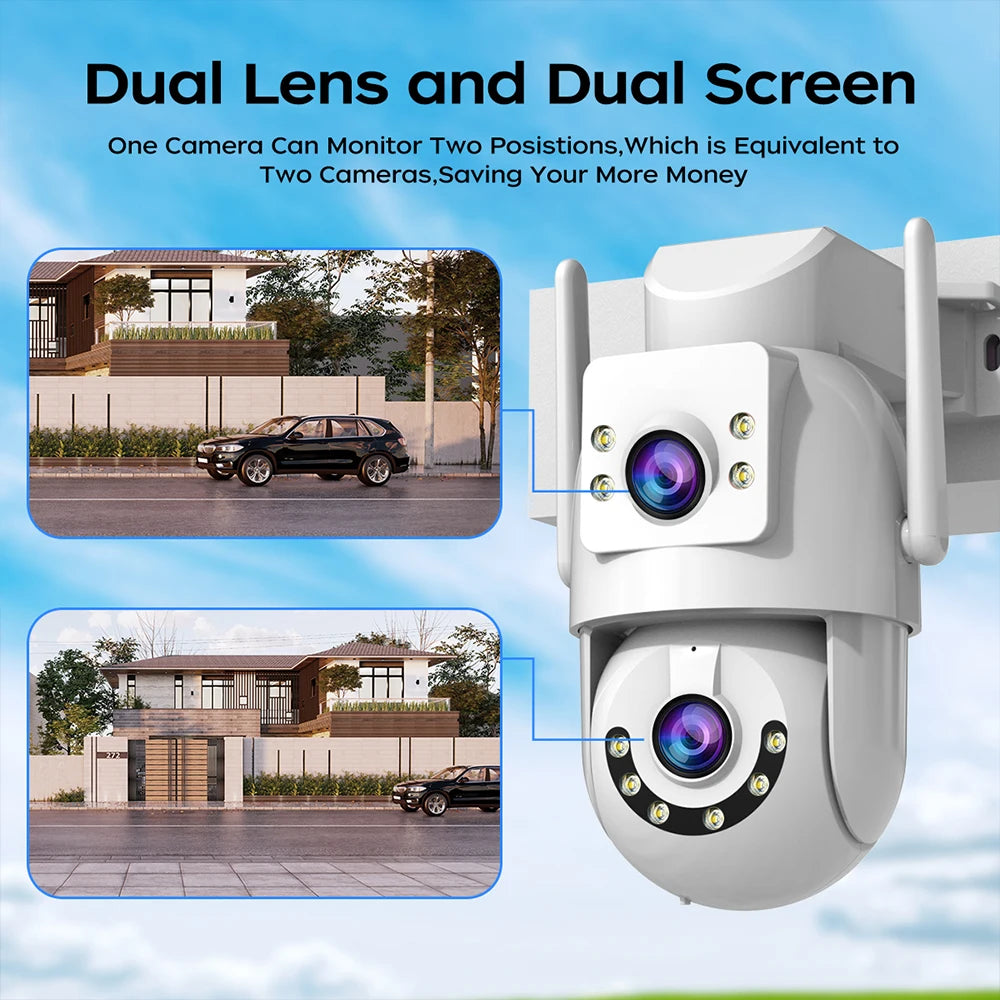JOOAN 4K 8MP Outdoor PTZ Security Camera – Dual Lens AI Tracking