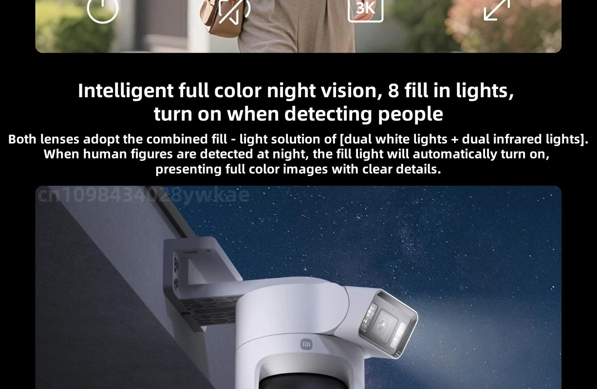Xiaomi Outdoor Camera 4 – Dual Lens, 5MP 3K HD, Panoramic Tracking, IP66