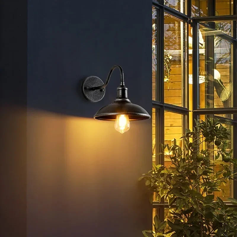 Retro LED Outdoor Wall Lamp – Waterproof, E27 Bulb Compatible